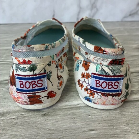 Skechers BOBS Women's Plush-Daisy Darling Sheer Panel Floral Slip Ballet Flat - Picture 7 of 15